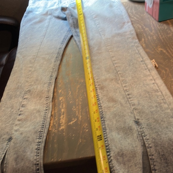 Vanilla Star juniors size 9 seamed front high rise split denim jeans - Picture 12 of 13